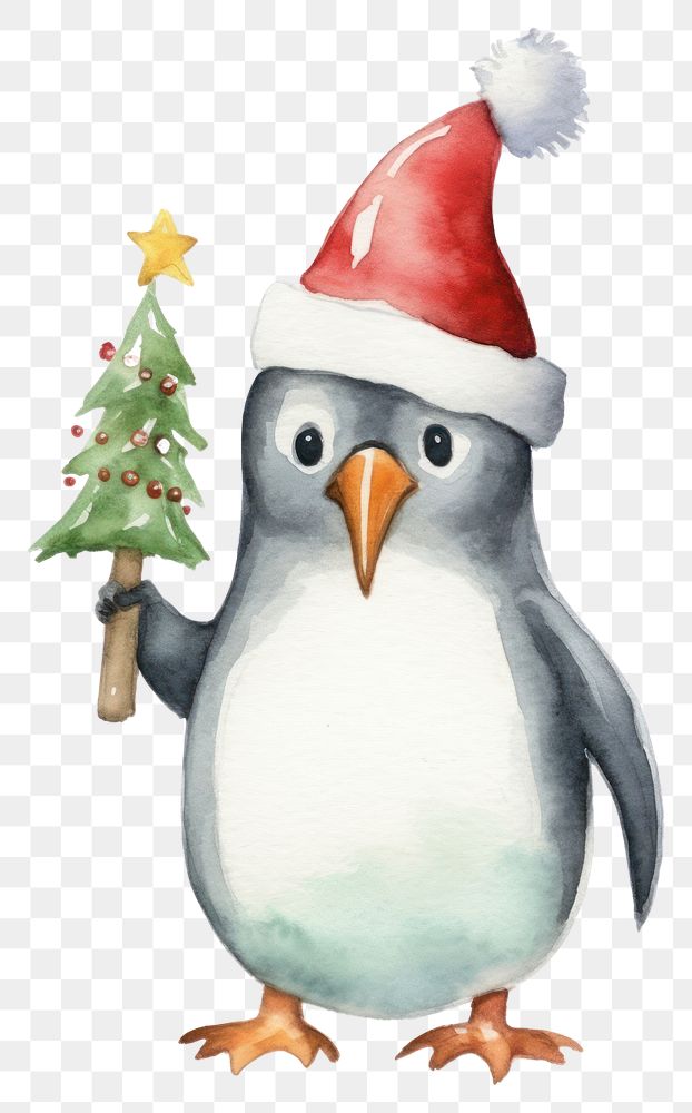 PNG Christmas penguin cartoon animal bird. AI generated Image by rawpixel.