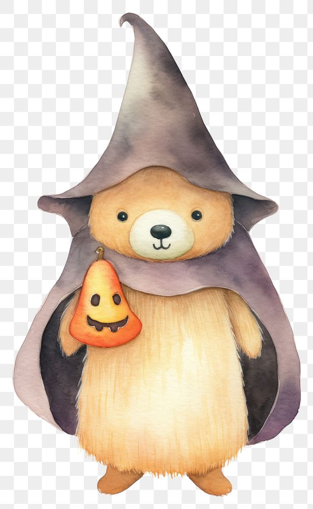 PNG Bear wearing witch costume animal cartoon mammal. AI generated Image by rawpixel.