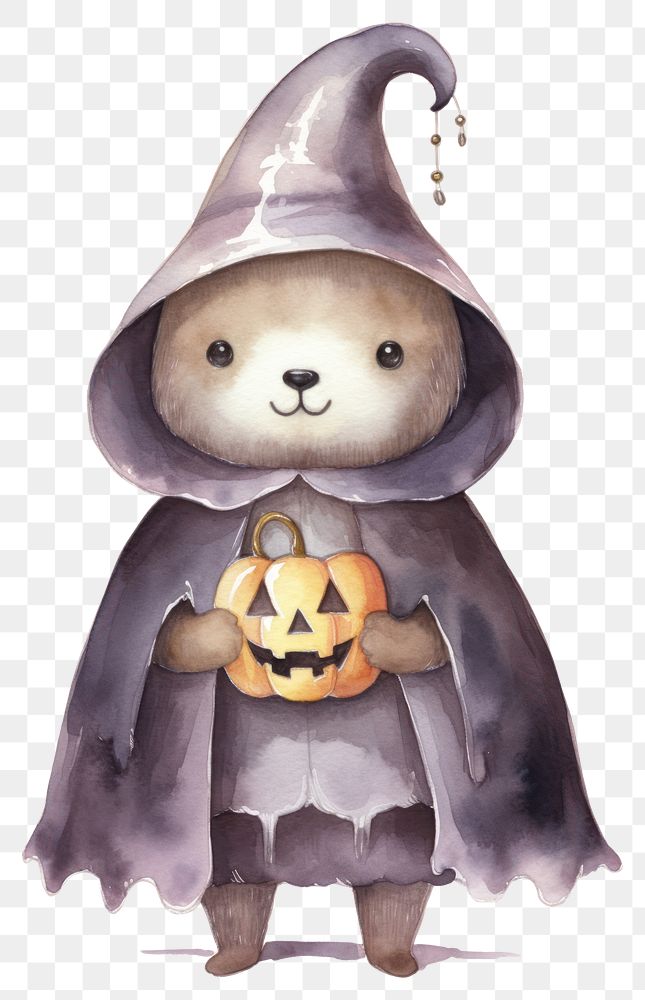 PNG Halloween spooky otter cartoon cute anthropomorphic. AI generated Image by rawpixel.