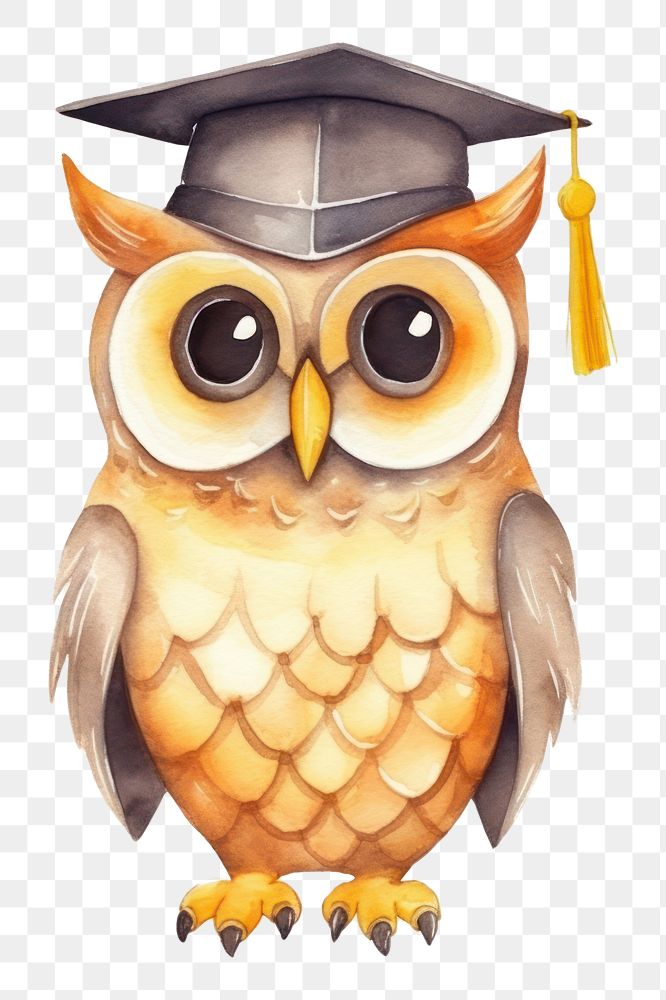 PNG Graduation bird owl intelligence. 