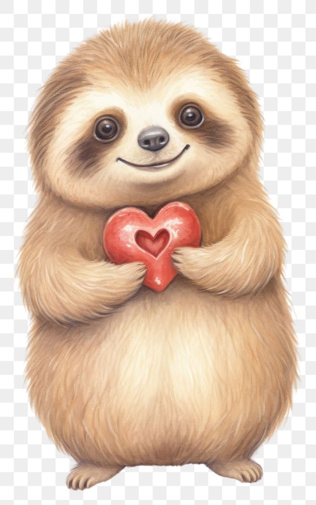 PNG Hamster eating heart chocolate animal mammal sloth. AI generated Image by rawpixel.