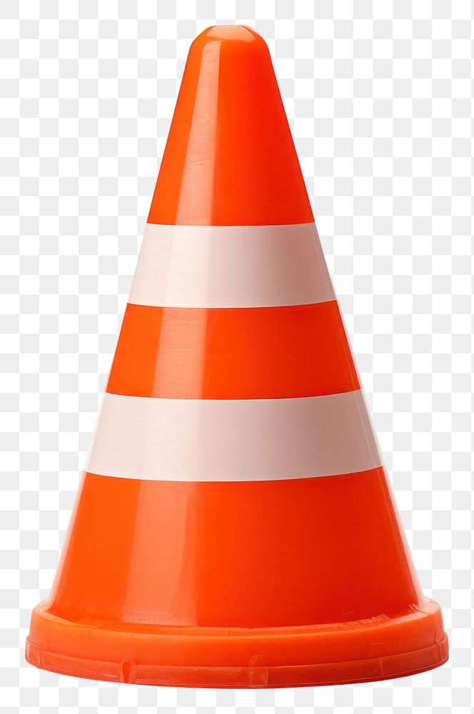 PNG Traffic cone red white background protection. AI generated Image by rawpixel.