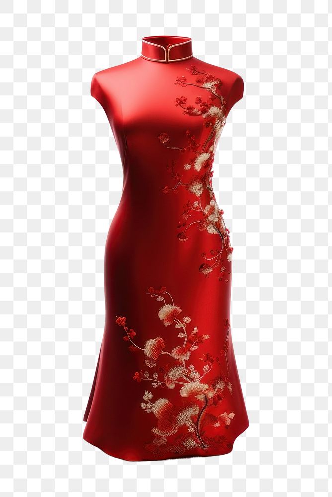 PNG Cheongsam fashion dress gown. AI generated Image by rawpixel.