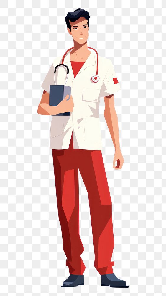 PNG  A nurse adult man white background. AI generated Image by rawpixel.