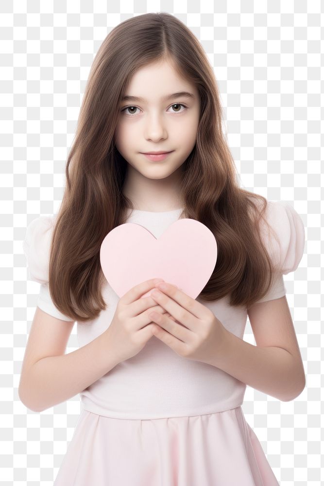PNG  A girl holding a pink love letter portrait photo cute. AI generated Image by rawpixel.