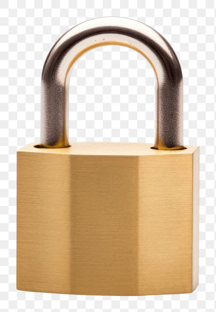 PNG A padlock white background protection security. AI generated Image by rawpixel.