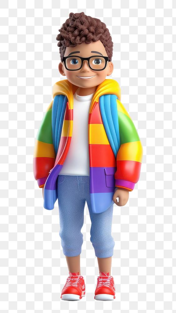PNG Lgbtq student cute toy white background. AI generated Image by rawpixel.