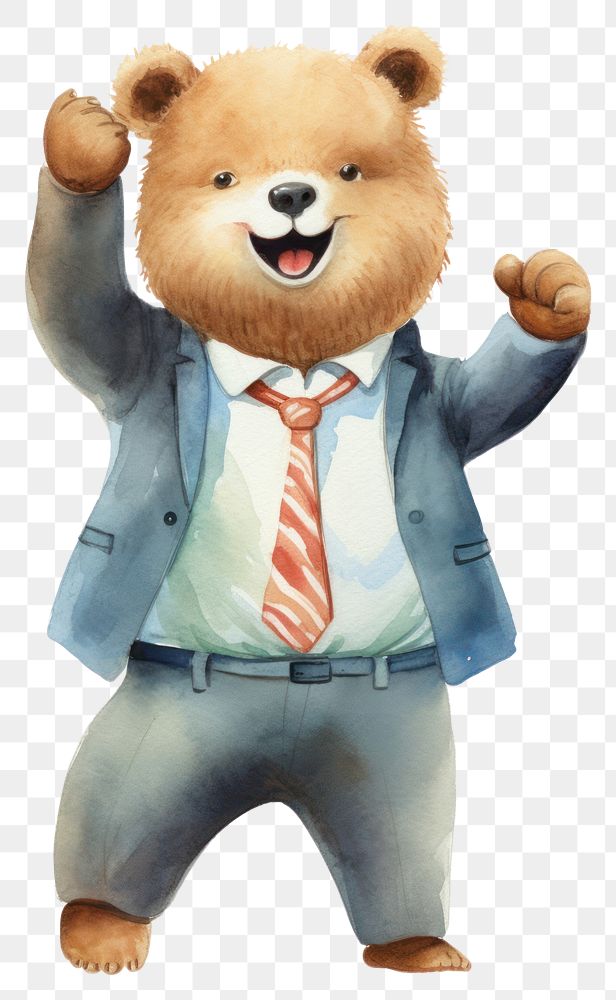 PNG Business bear standing mammal. AI generated Image by rawpixel.