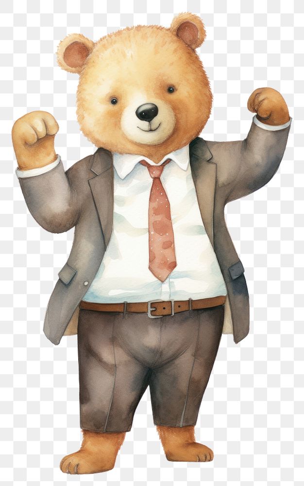 PNG Business standing bear toy. AI generated Image by rawpixel.