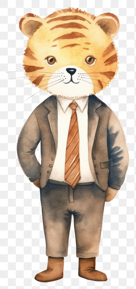 PNG Business standing tiger suit. AI generated Image by rawpixel.