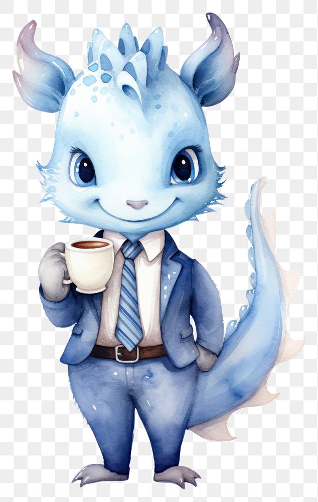 PNG Business holding coffee animal. AI generated Image by rawpixel.