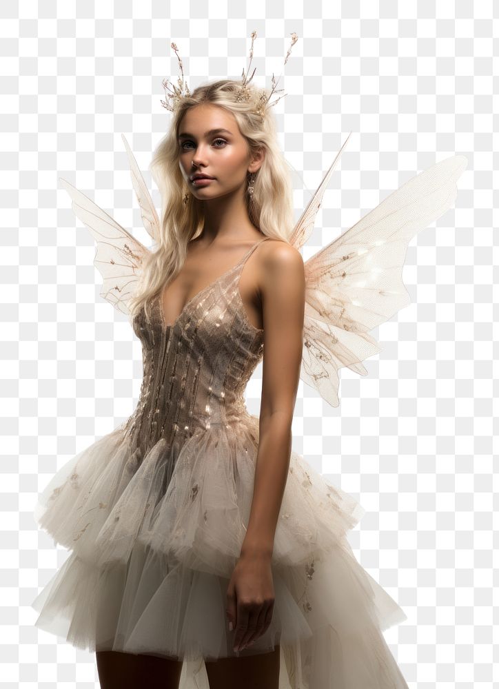 PNG A real fairy wearing sparkling nature dress photography portrait costume. AI generated Image by rawpixel.