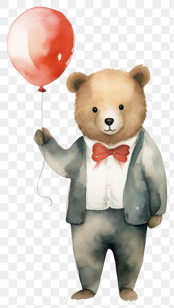 PNG Business balloon bear cartoon. AI generated Image by rawpixel.