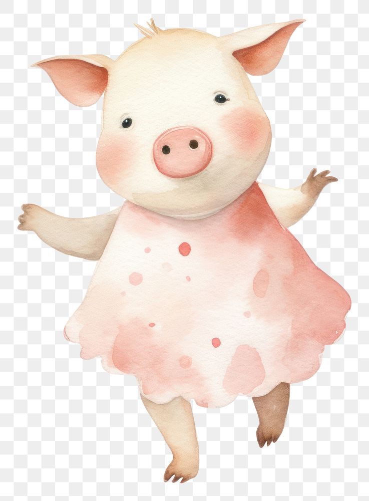 PNG Pig dancing animal mammal white background. AI generated Image by rawpixel.