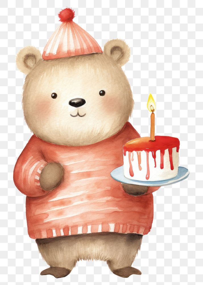 PNG Cute pig holding birthday cake dessert representation celebration. AI generated Image by rawpixel.