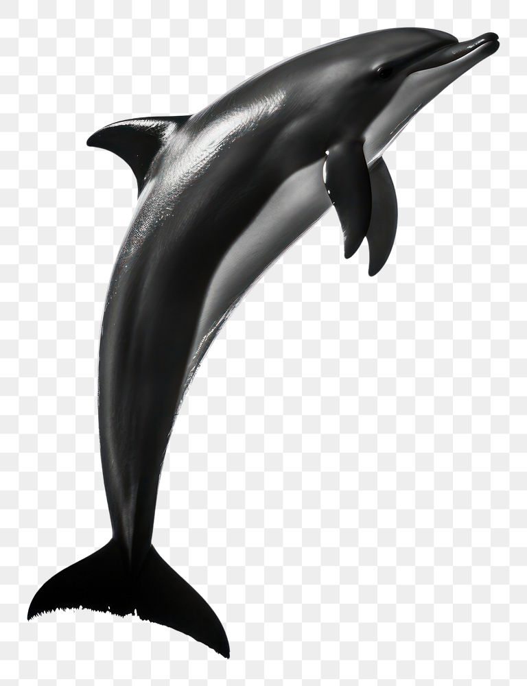 PNG A jumping black dolphin shadow animal mammal fish. 