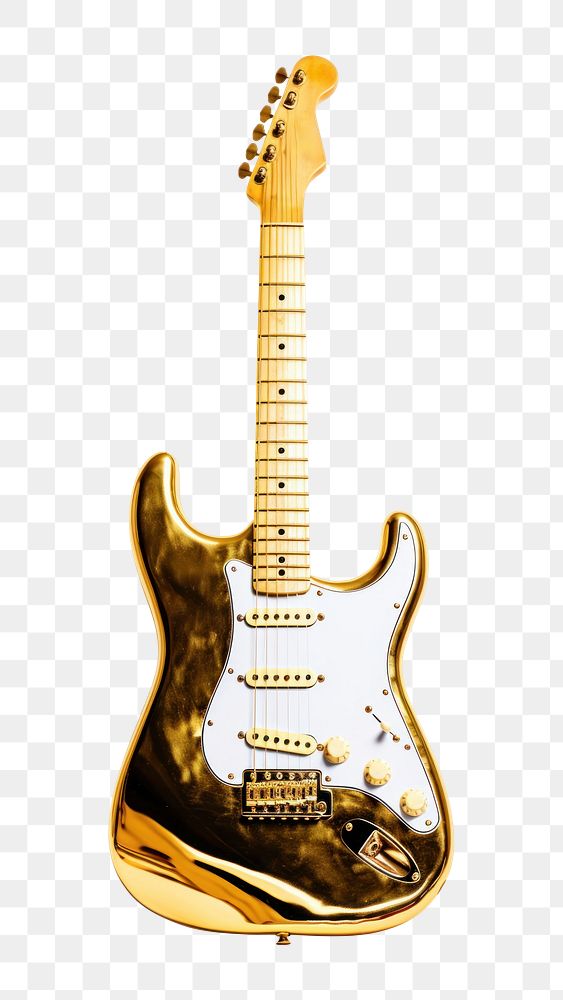 PNG Guitar gold white background saxophone. AI generated Image by rawpixel.