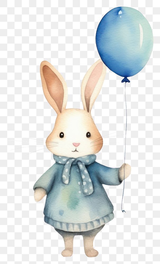 PNG Baby rabbit balloon cartoon animal. 