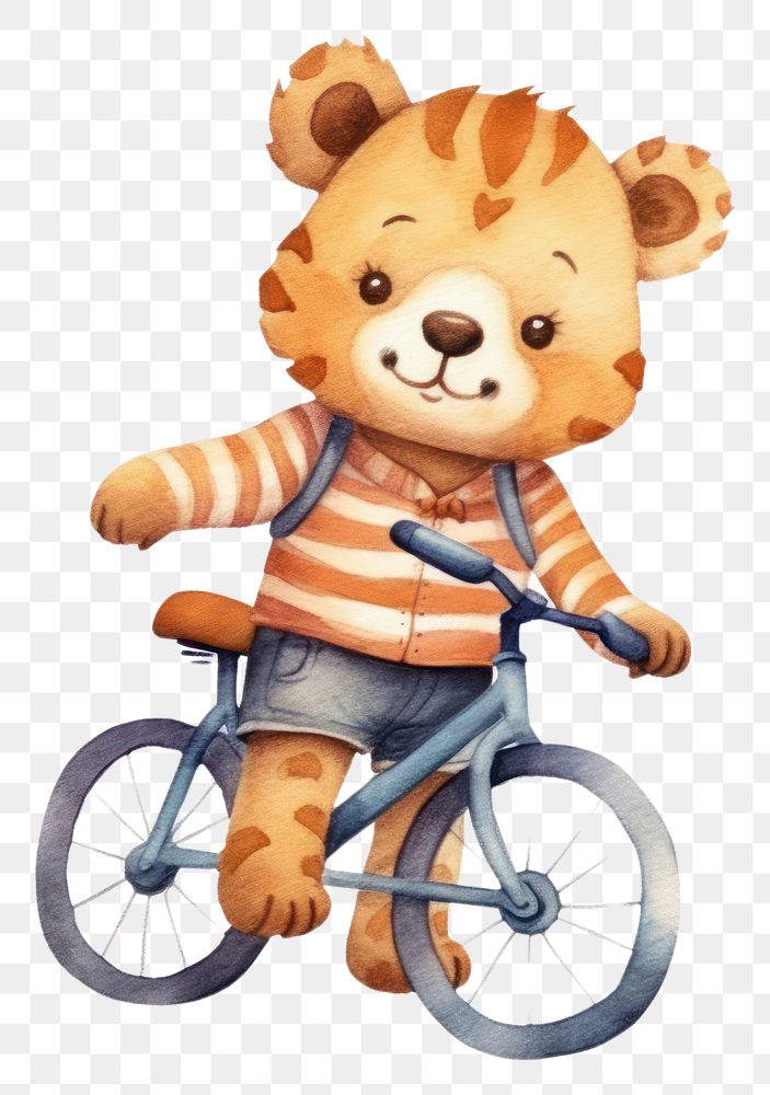 PNG Baby tiger bicycle vehicle cycling. AI generated Image by rawpixel.