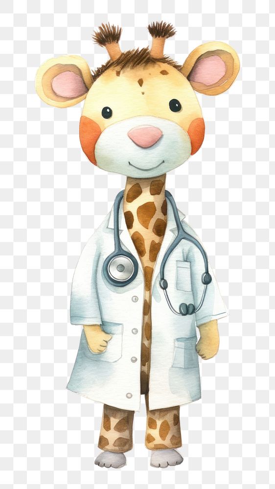 PNG Animal doctor cartoon cute toy. AI generated Image by rawpixel.