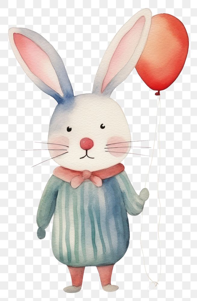 PNG Rabbit balloon cartoon mammal. AI generated Image by rawpixel.