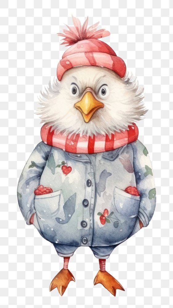 PNG Winter chicken animal bird. 