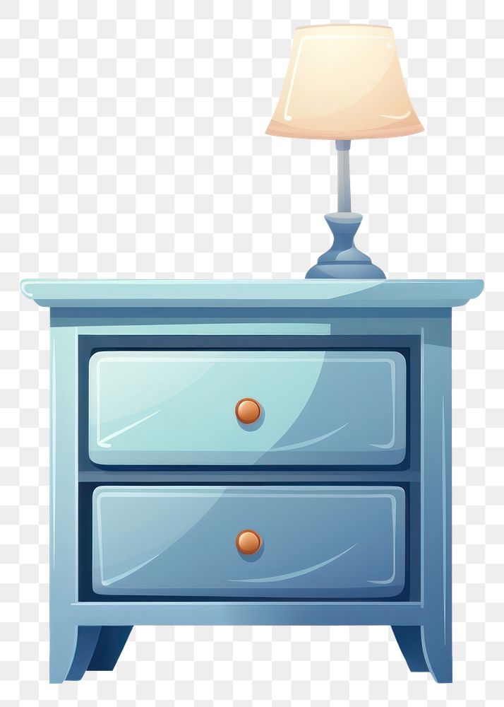 PNG Nightstand furniture drawer lamp. AI generated Image by rawpixel.