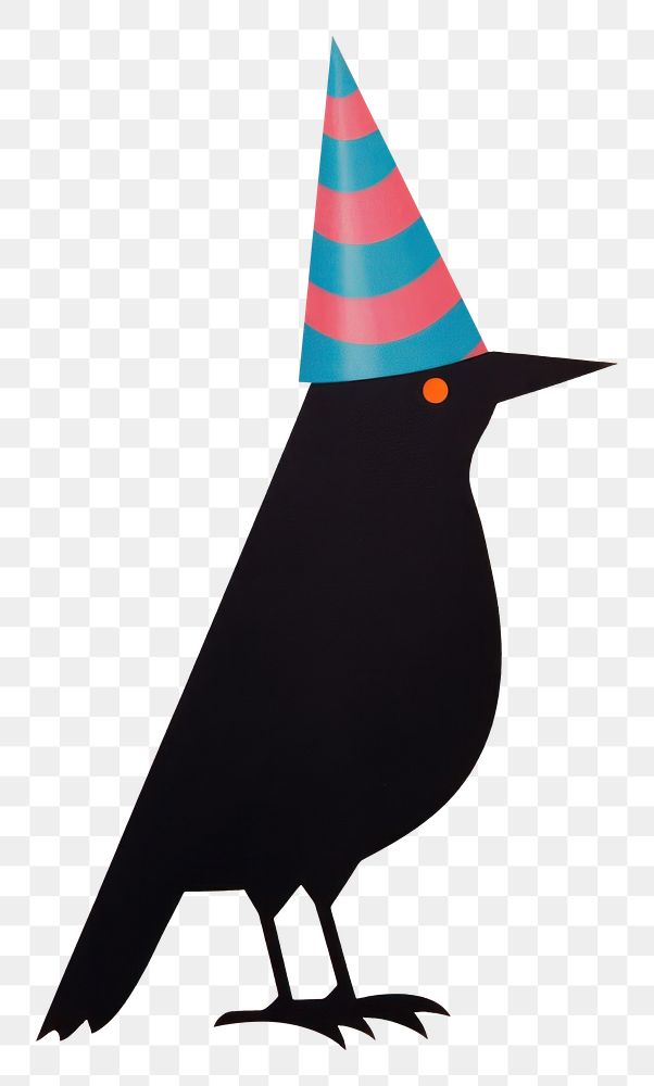 PNG Bird wearing witch hat animal representation celebration. AI generated Image by rawpixel.