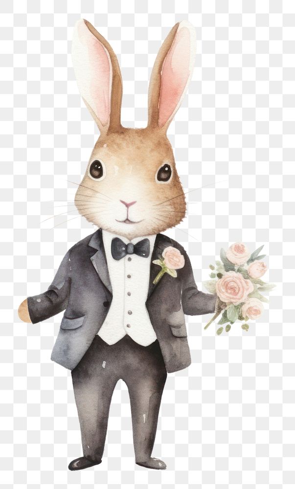 PNG Cute rabbits wedding animal rodent mammal. AI generated Image by rawpixel.