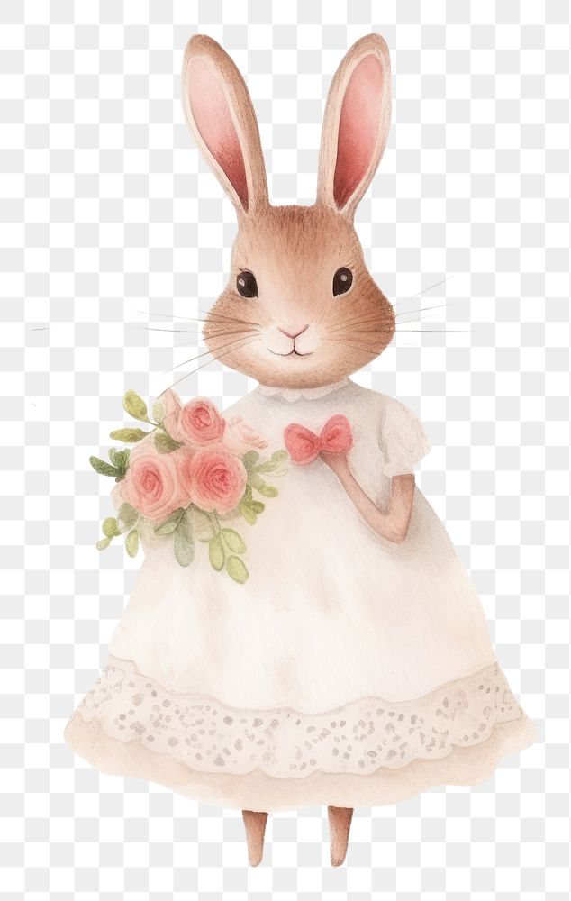 PNG Cute rabbits wedding animal figurine rodent. AI generated Image by rawpixel.