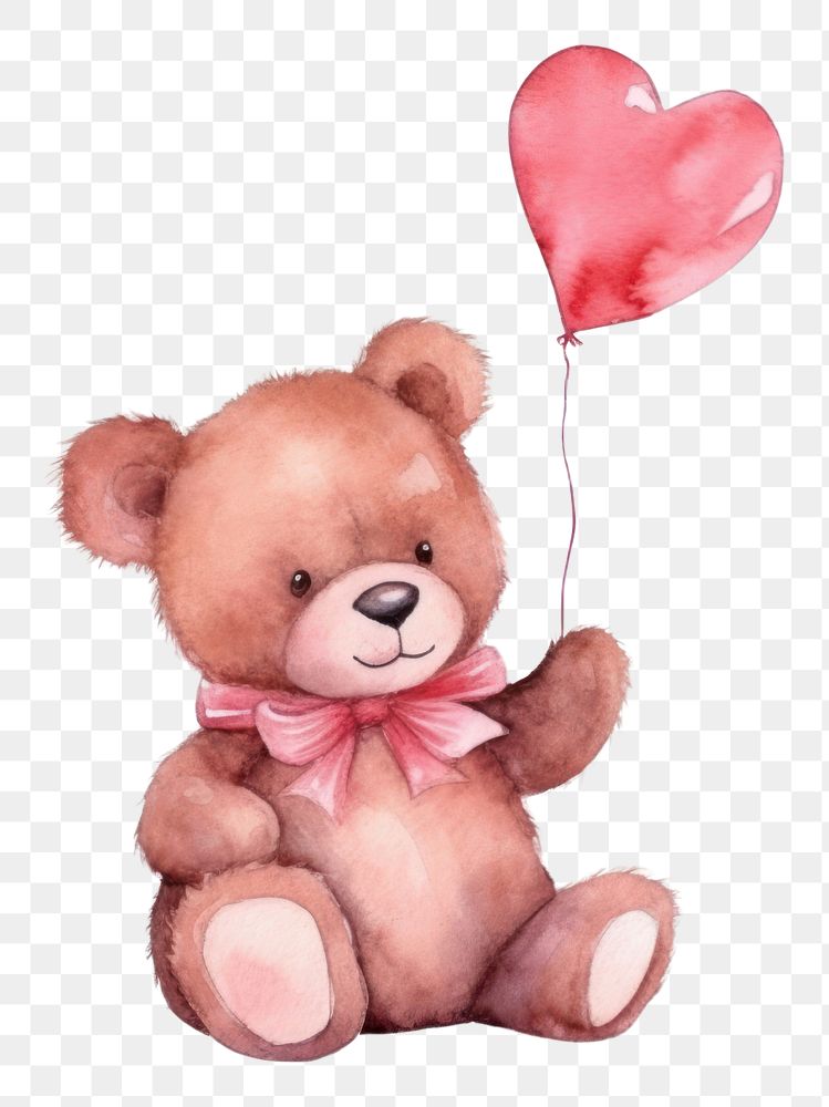 PNG Teddy bears hug balloon heart love. 