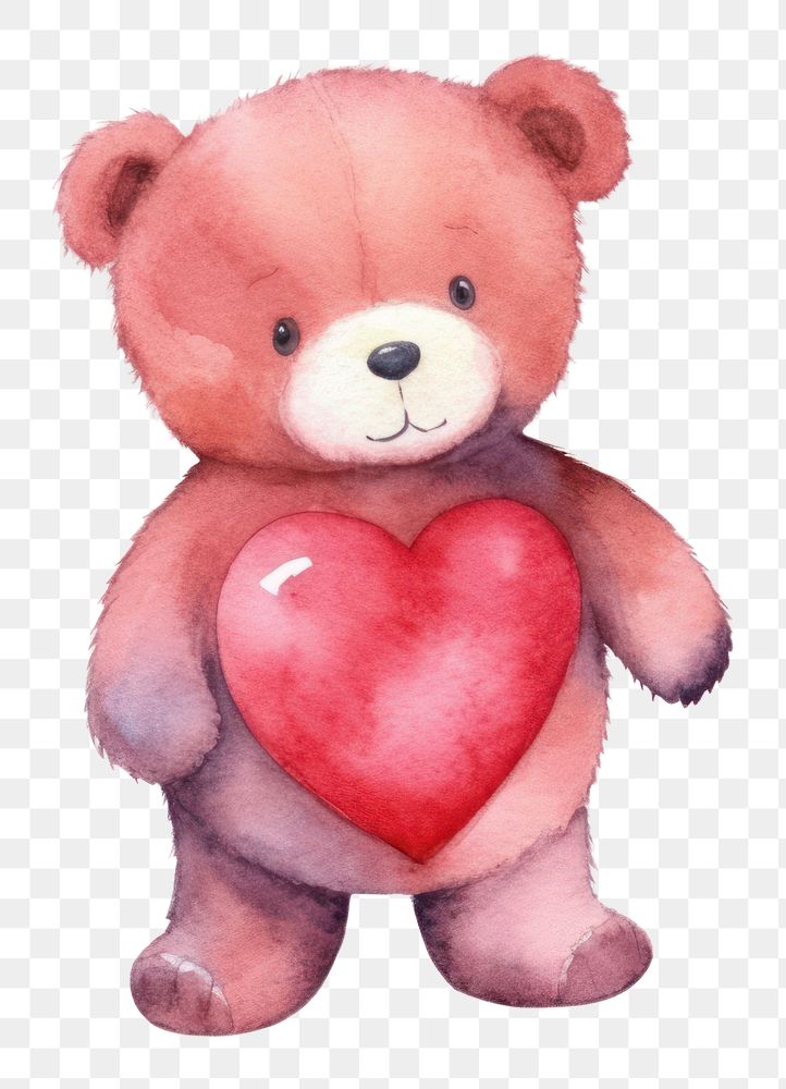 PNG Teddy bears hug heart love toy. 