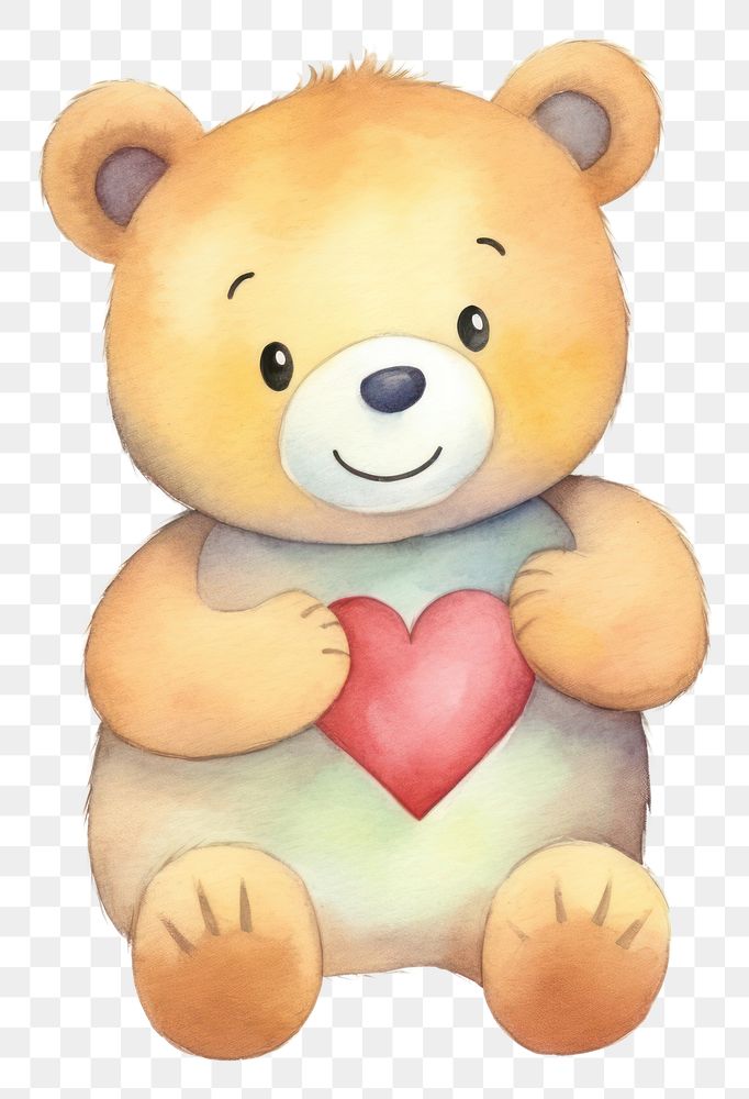 PNG Bear love plush cute toy. 