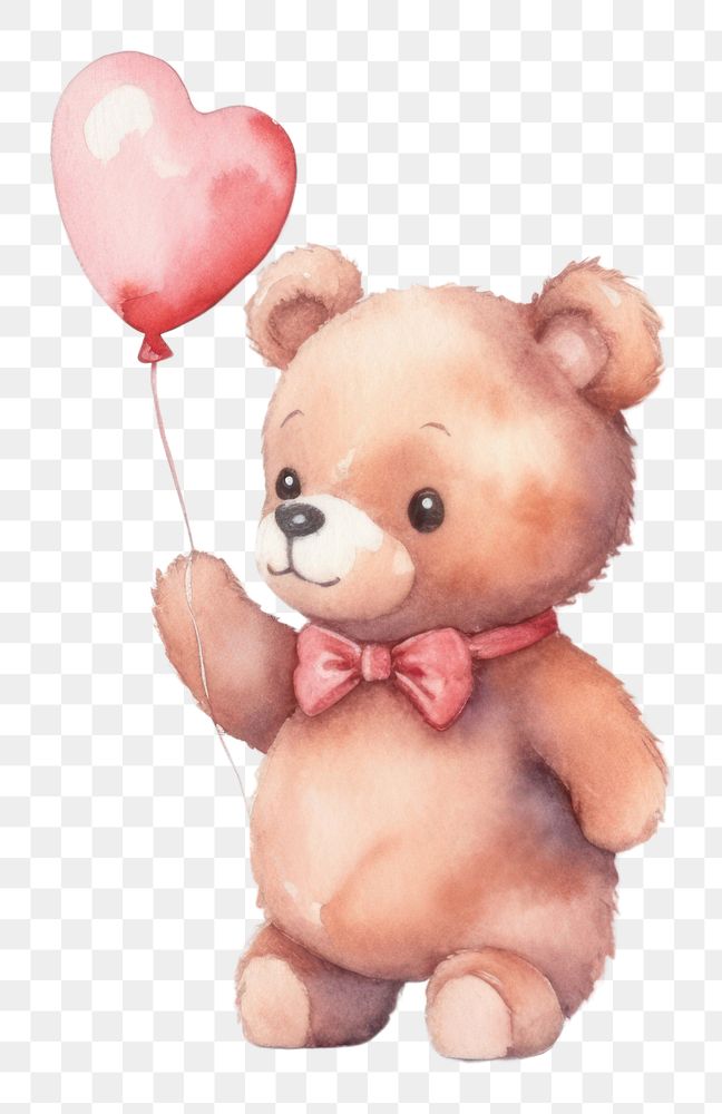 PNG Teddy bear balloon toy white background. AI generated Image by rawpixel.