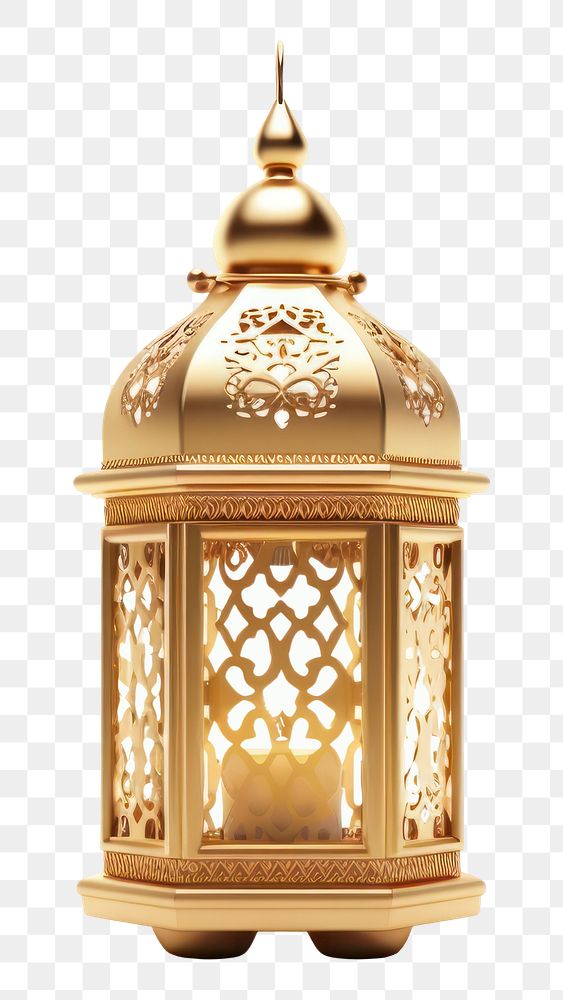 PNG Lantern Ramadan lamp gold AI generated Image by rawpixel