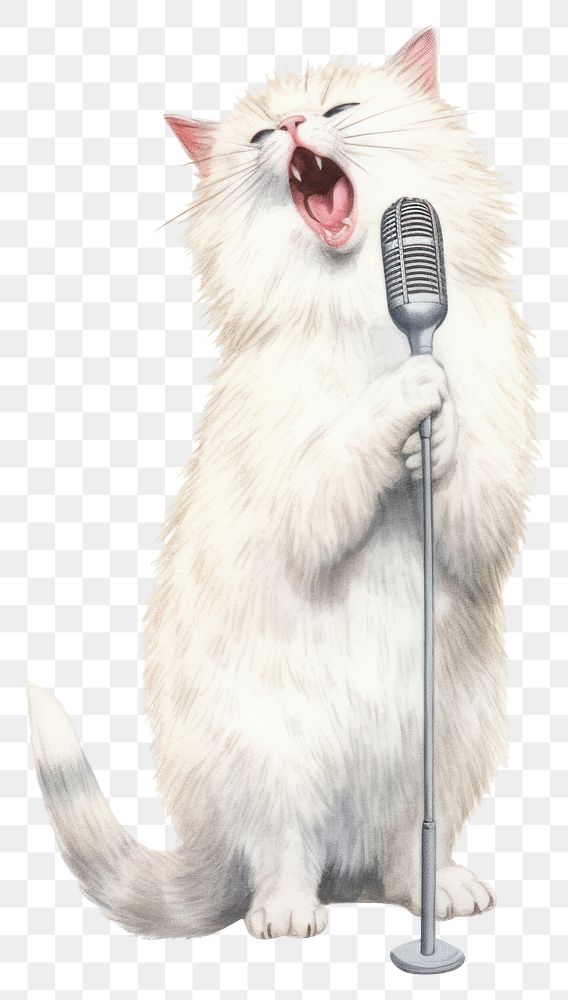 PNG Microphone drawing mammal animal. AI generated Image by rawpixel.