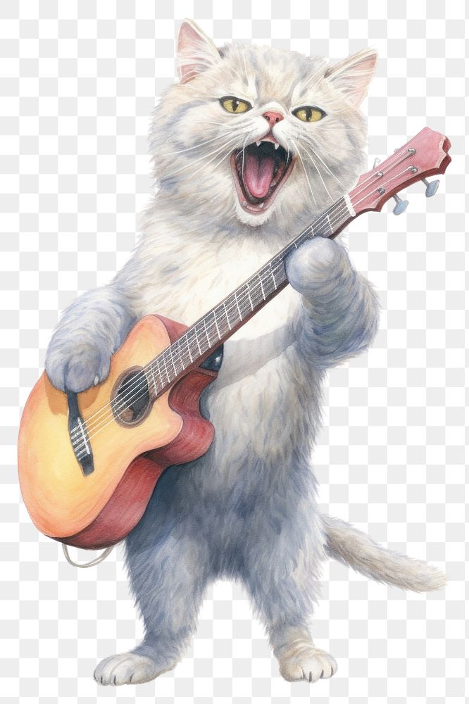 PNG Mammal animal guitar pet. AI generated Image by rawpixel.