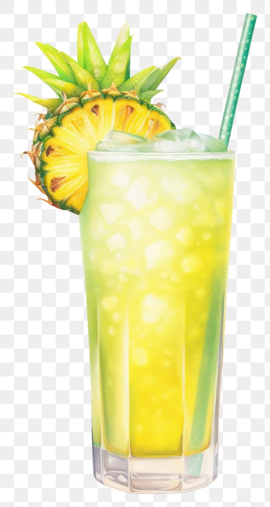 PNG  Summer drink pineapple cocktail fruit plant food. AI generated Image by rawpixel.