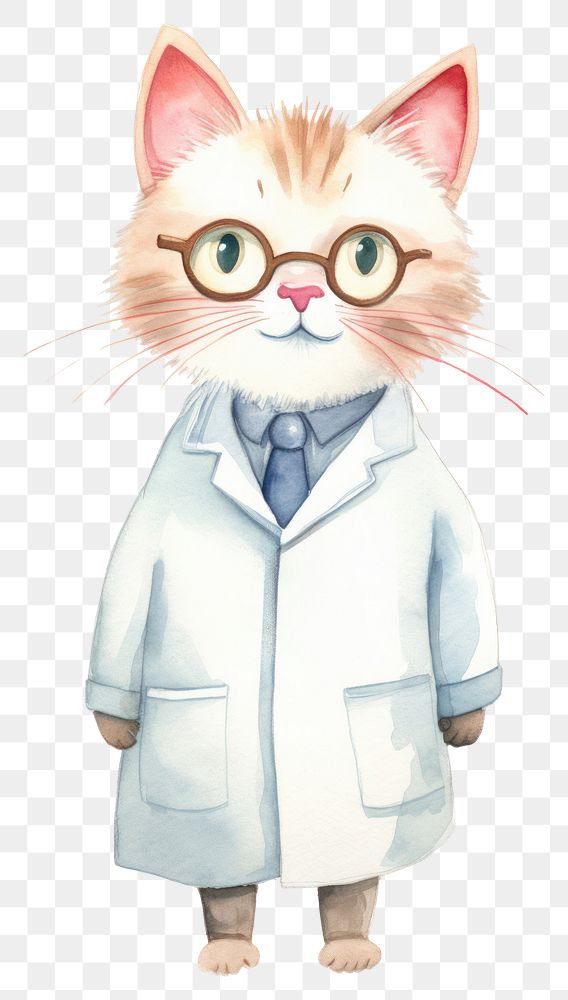 PNG Cat doctor animal veterinarian mammal. AI generated Image by rawpixel.