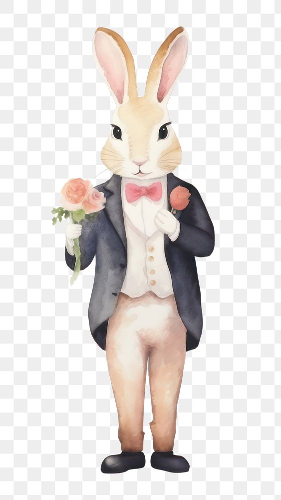 PNG Rabbit wedding cartoon animal mammal. AI generated Image by rawpixel.
