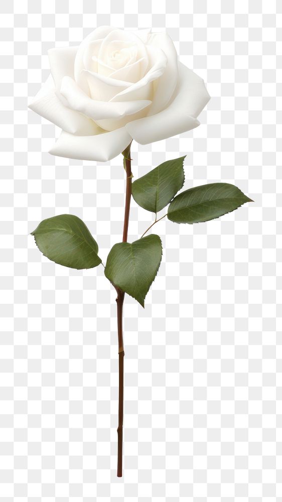 PNG Rose white realistic flower. AI generated Image by rawpixel.