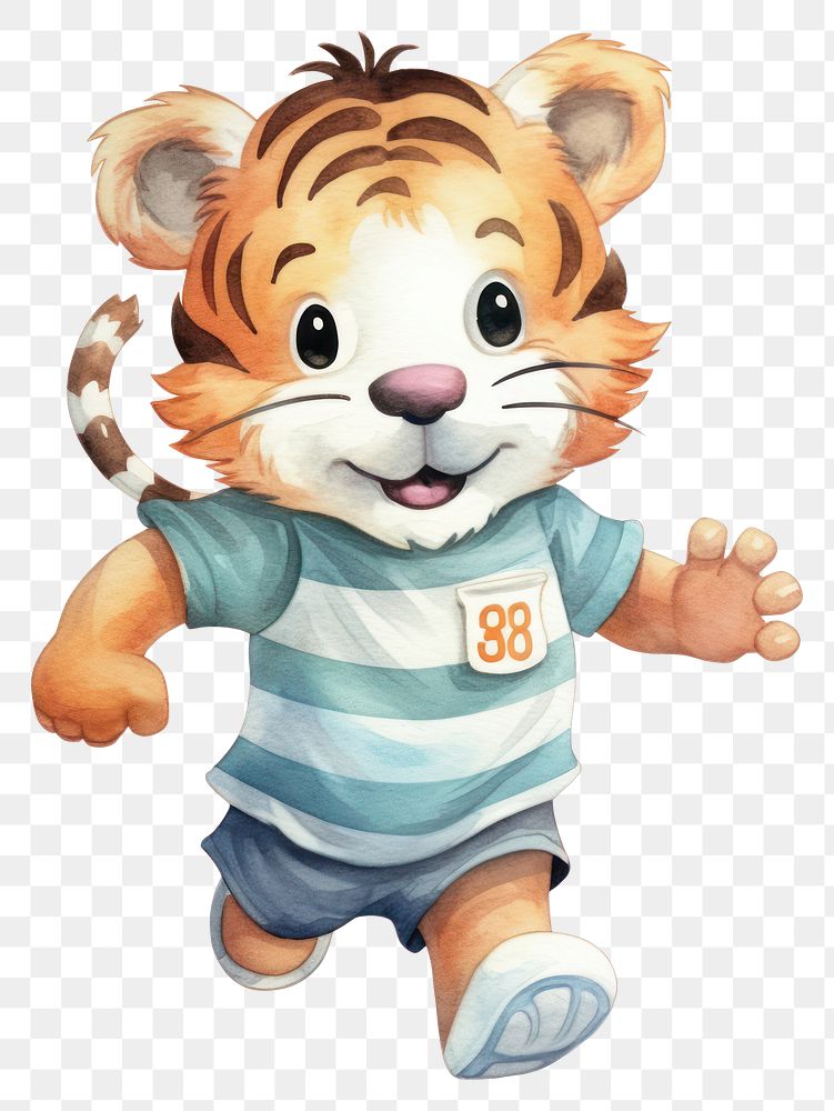 PNG Baby cartoonish tiger mammal animal toy. AI generated Image by rawpixel.