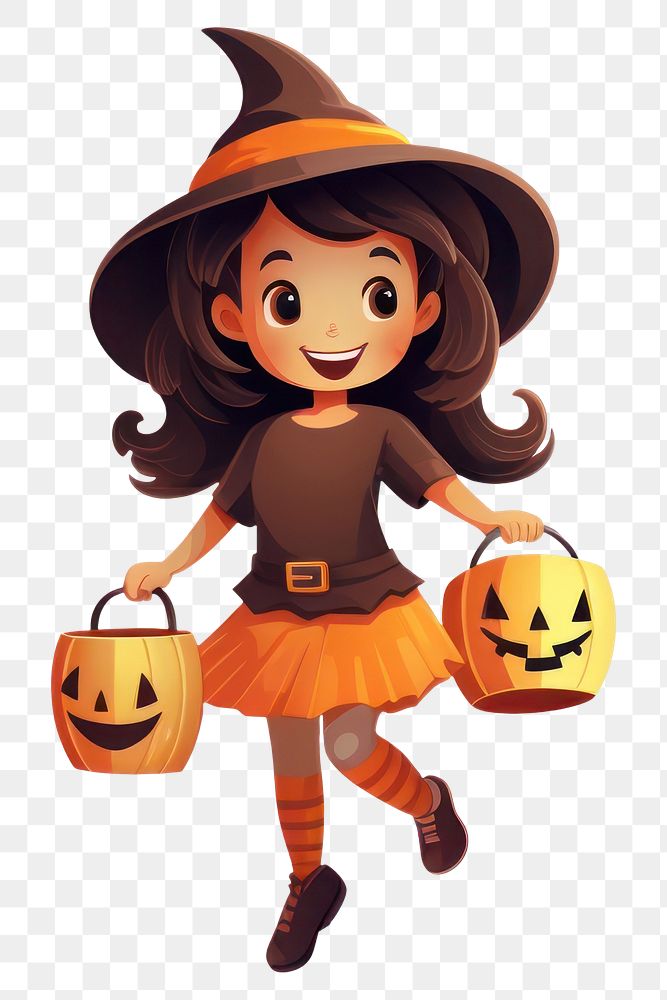 PNG Girl halloween white background anthropomorphic. AI generated Image by rawpixel.