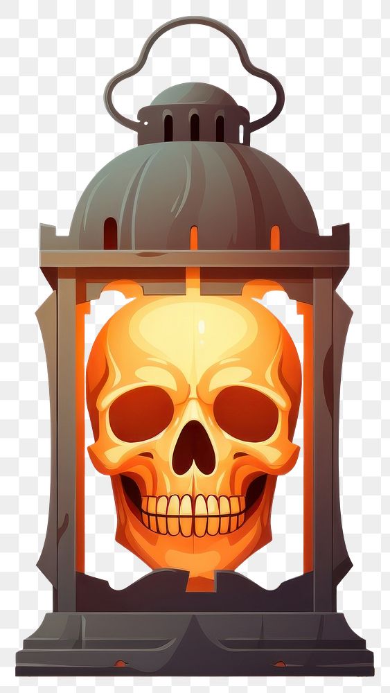 PNG Lantern skull lamp architecture. AI generated Image by rawpixel.