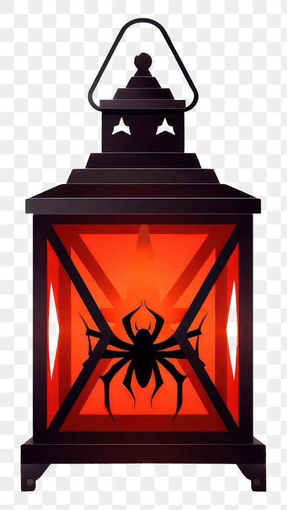 PNG Lantern spider white background illuminated. AI generated Image by rawpixel.