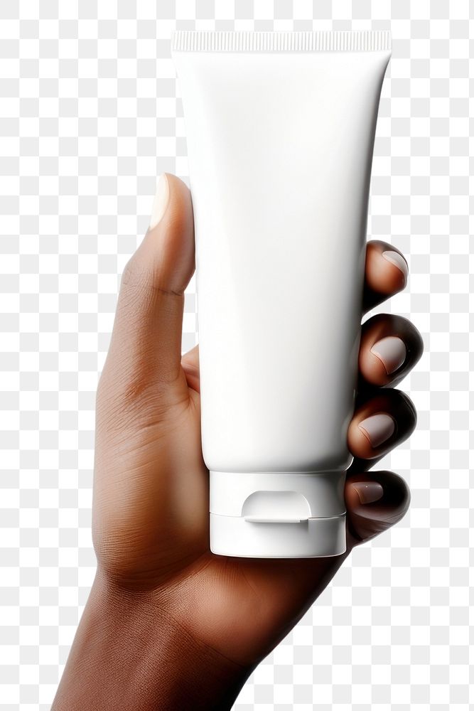 PNG Mockup White face cream Hand cosmetics. AI generated Image by rawpixel.