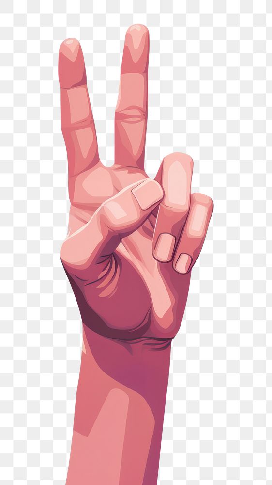 PNG V sign 2 fingers Hand hand adult technology. AI generated Image by rawpixel.