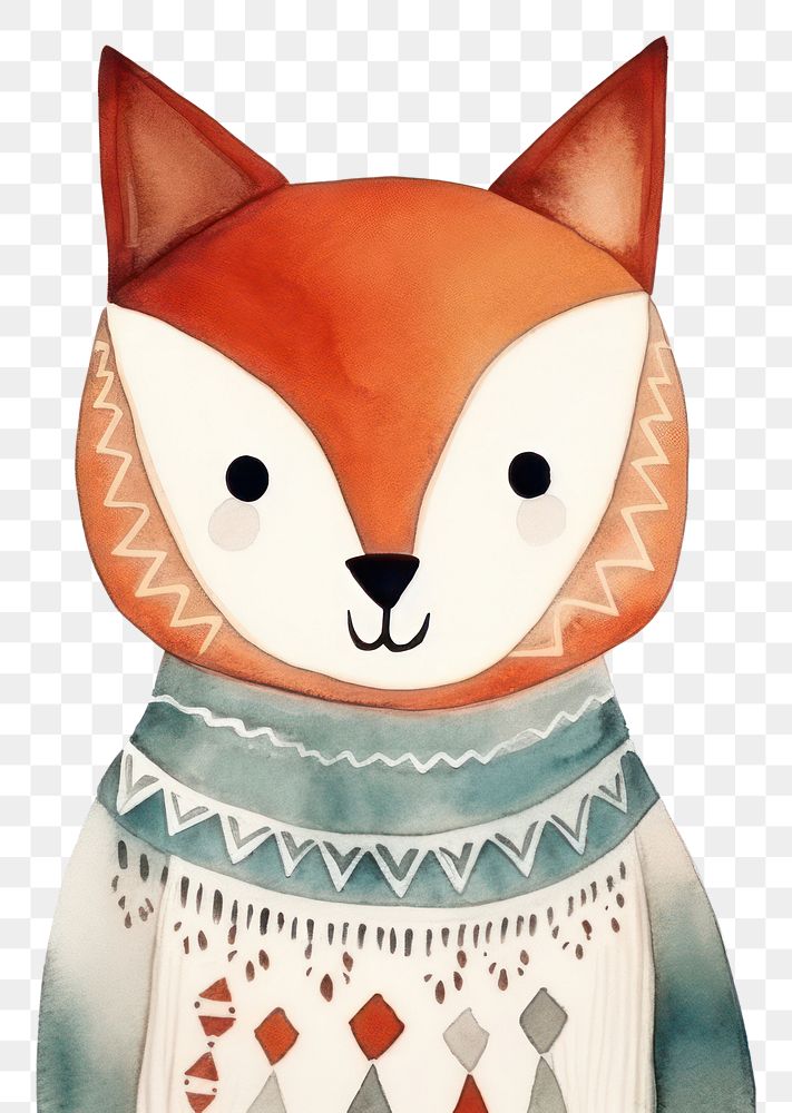PNG Animal cartoon mammal fox. AI generated Image by rawpixel.