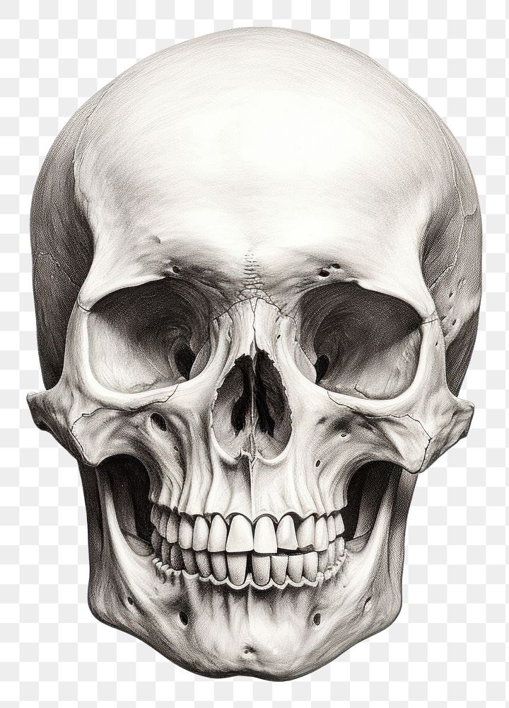 PNG Drawing sketch human human skull. AI generated Image by rawpixel.