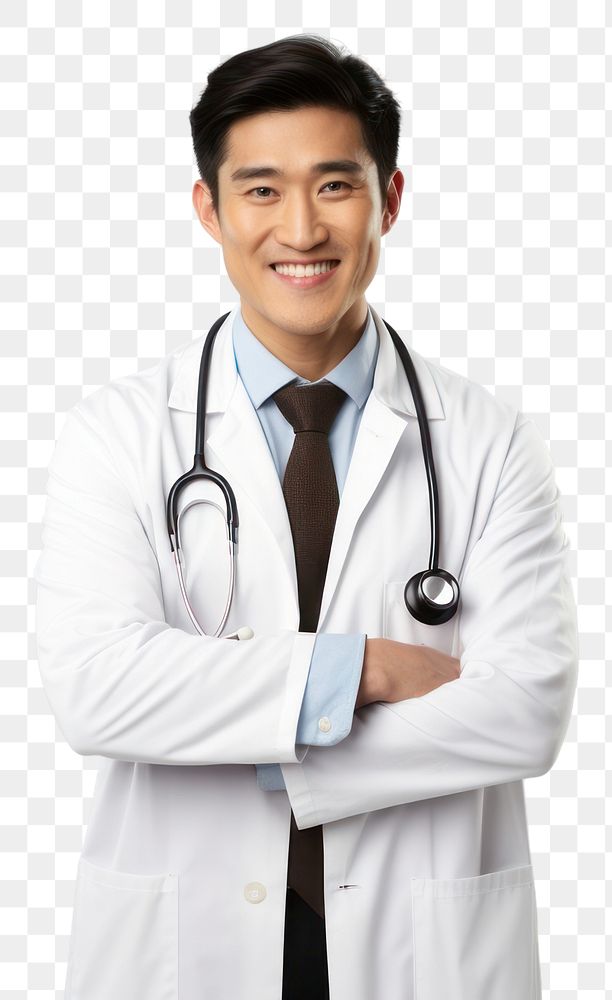 PNG Doctor adult male white background. AI generated Image by rawpixel.
